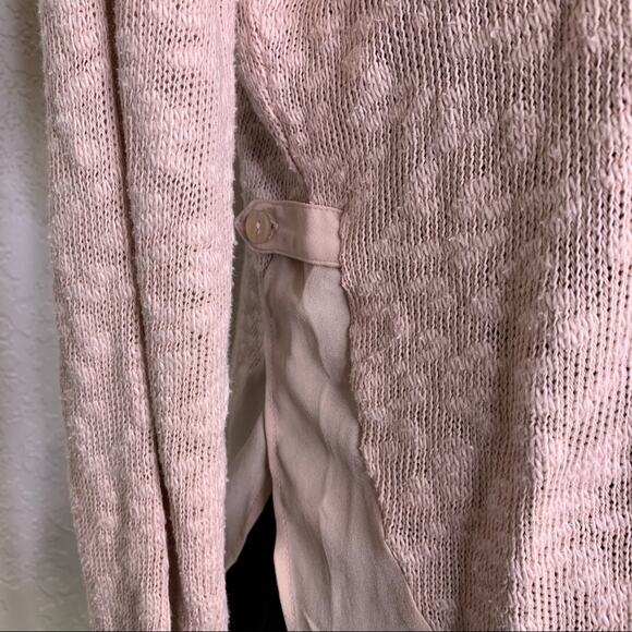 Anthropologie Deletta light pink burnout ruffle bottom top size Small - Picture 5 of 15